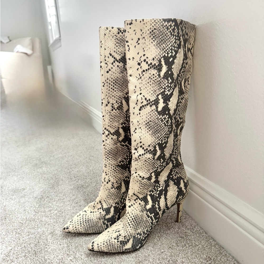 Sam Edelman Snakeskin Pattern Knee-High Boots
